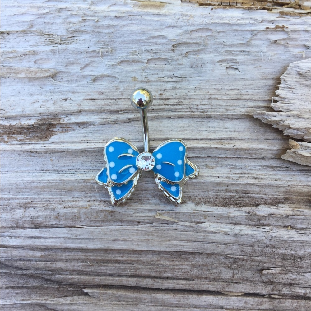 Blue Bow‎ Belly Button Navel Ring
